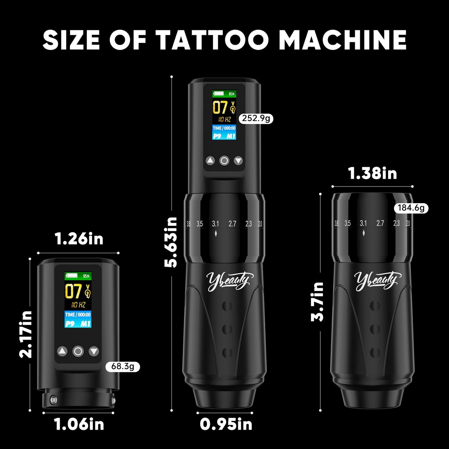 Ybeauty Wireless Tattoo Gun Kit – Professional Rotary Tattoo Machine with 1600 mAh Power Supply, 76‑Piece Starter Set