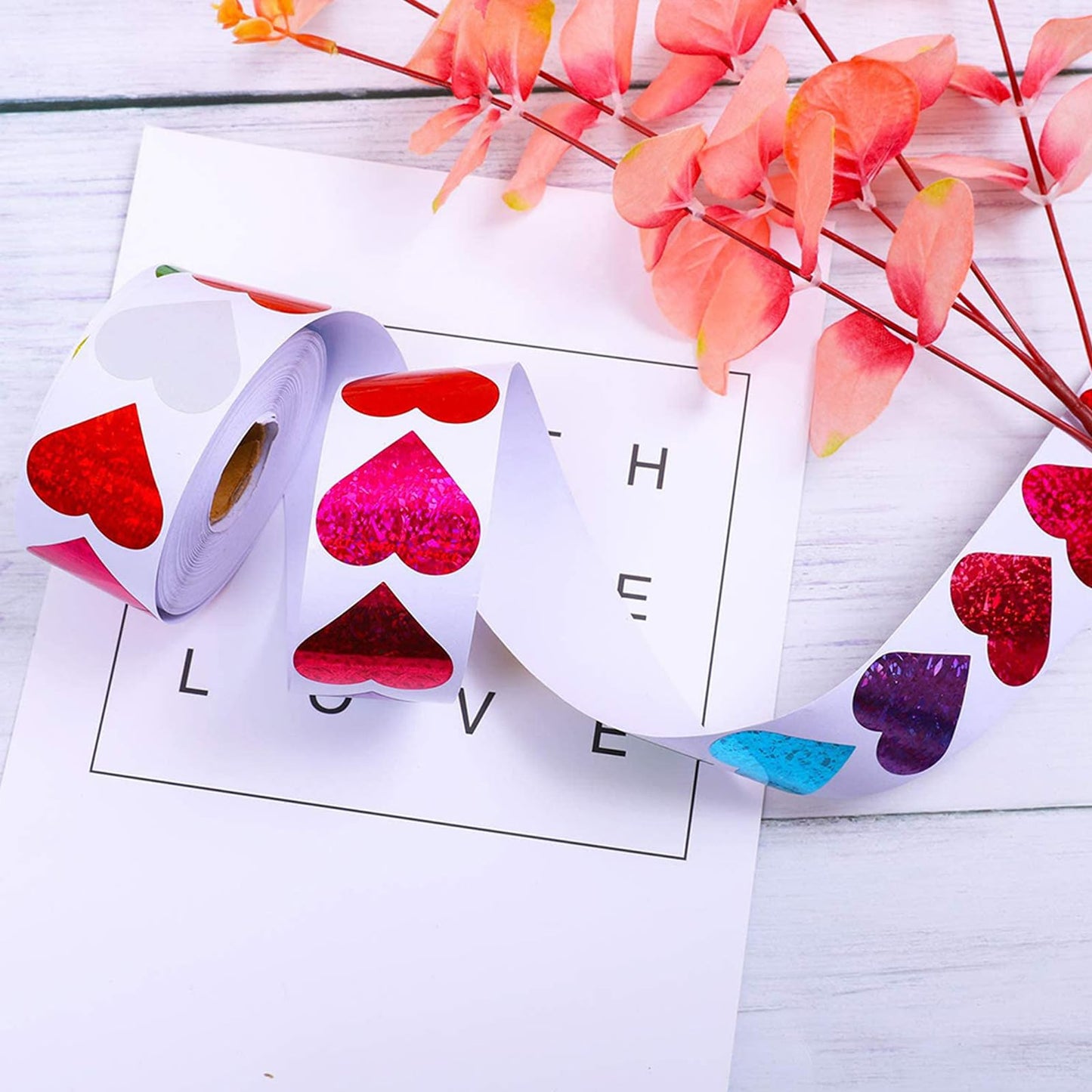 Ycfish 500 Pcs Funky Heart Stickers – Valentine Decor, Gift Labels & DIY Crafts