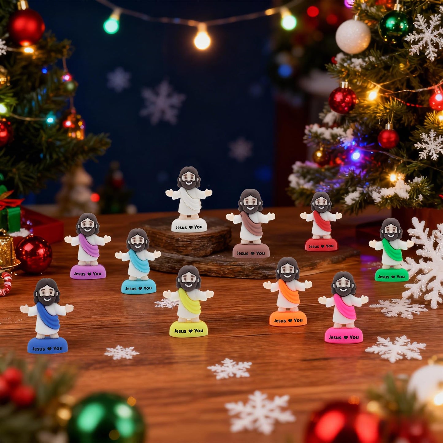 Yelakey Little Mini Jesus Figures – 72-Pack with Daily Scripture Access