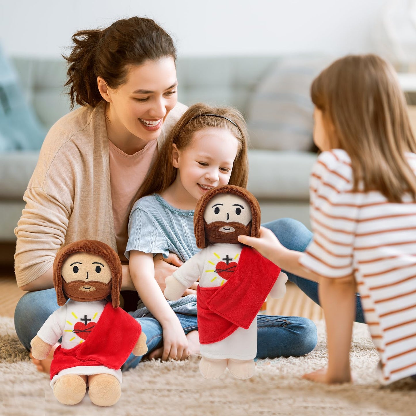 Yelakey 13-Inch Jesus Plush Toy – Heart of Jesus Plushie for Kids