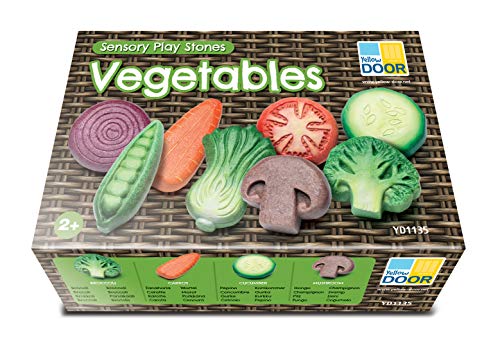 Yellow Door Vegetable Sensory Play Stones – 8 Real-Looking Stones for Mud Kitchen & Imaginative Play