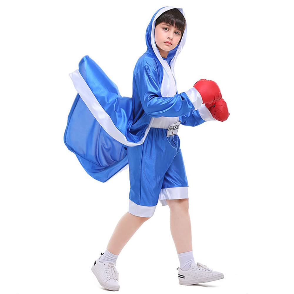 YEMYIQZ Boxing Costume for Kids – Hooded Robe & Jumpsuit