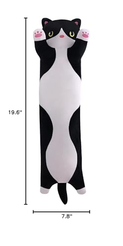 Yeqivo Black Cat Plush Pillow – Long Cat Body Pillow (50 cm)