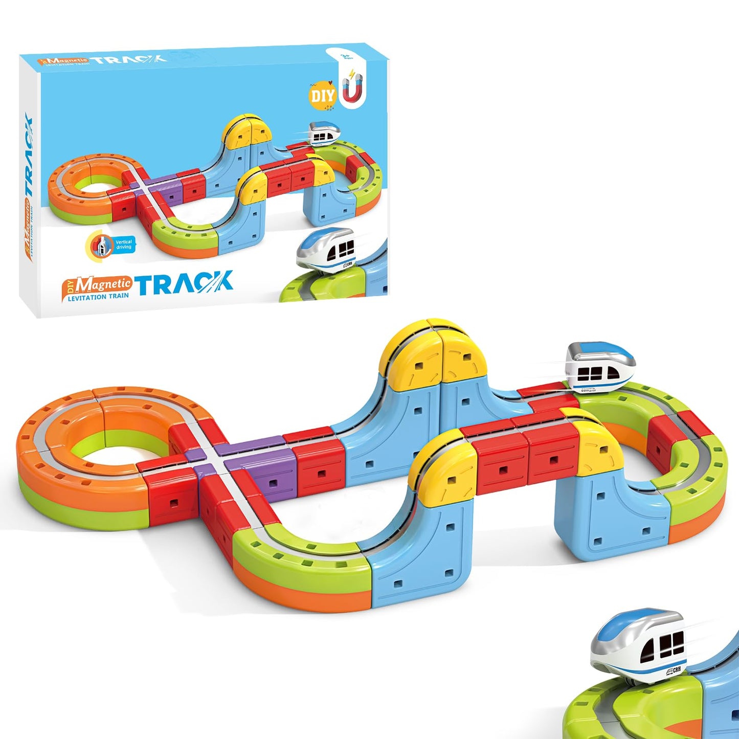 YESHIN Electric Train Set with 3D Flexible Track – DIY STEM Building Tracks
