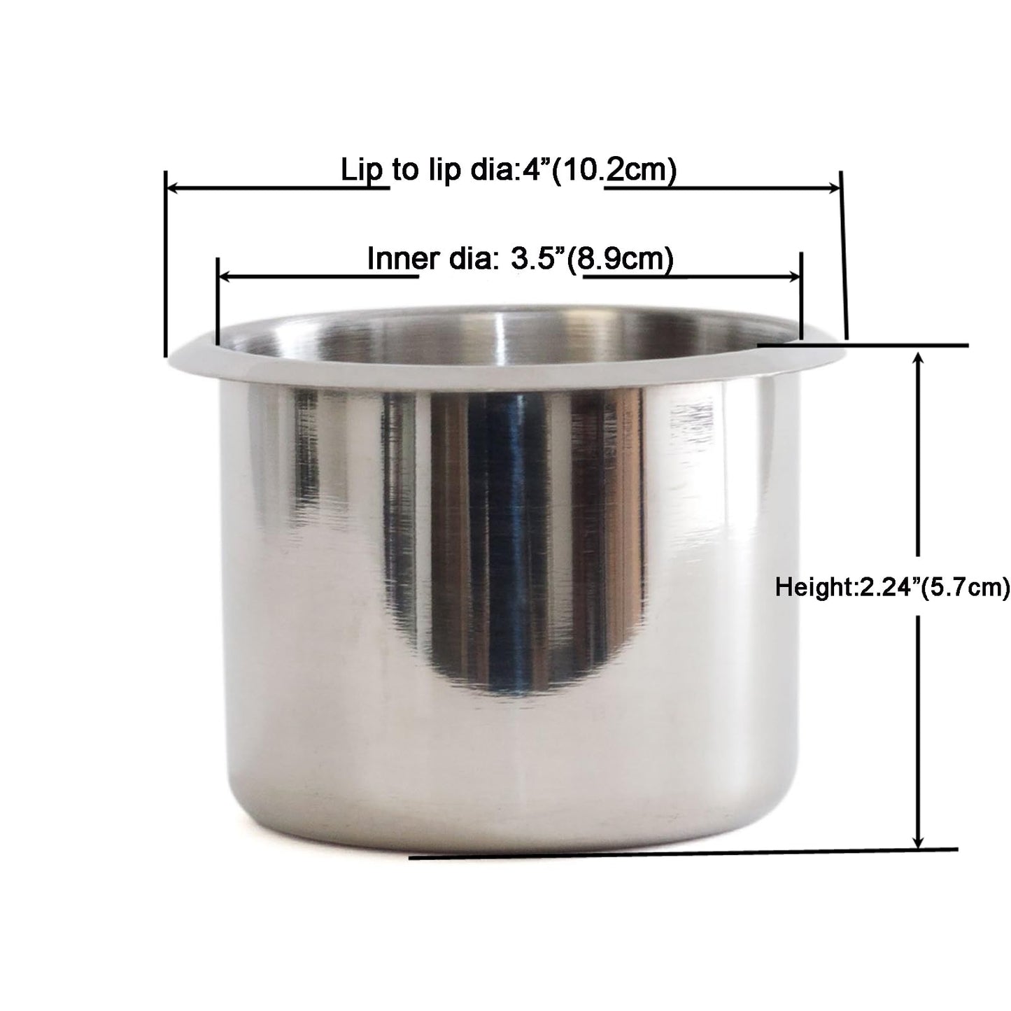 YH Poker Jumbo Stainless Steel Drop-In Cup Holder Insert for Game Tables