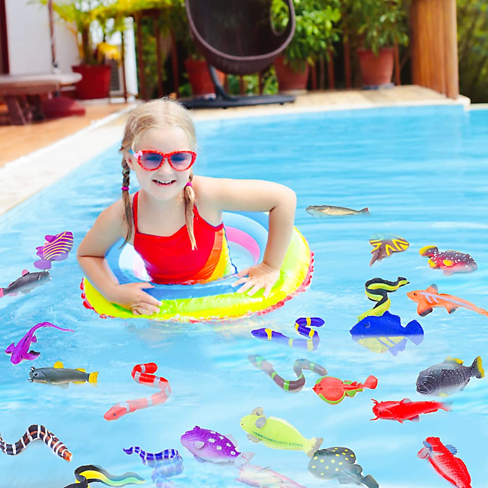 YiliUsAnwU 10 Pcs Sea Animal Bath Toys – Color Changing Stretchy Ocean Fishes