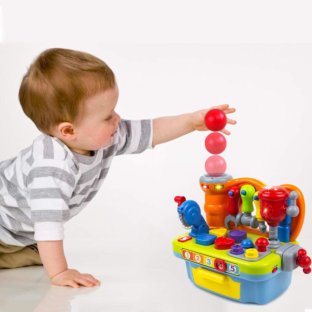 Yiosion Musical Learning Tool Workbench | Toddler Tool Bench with Shape Sorter