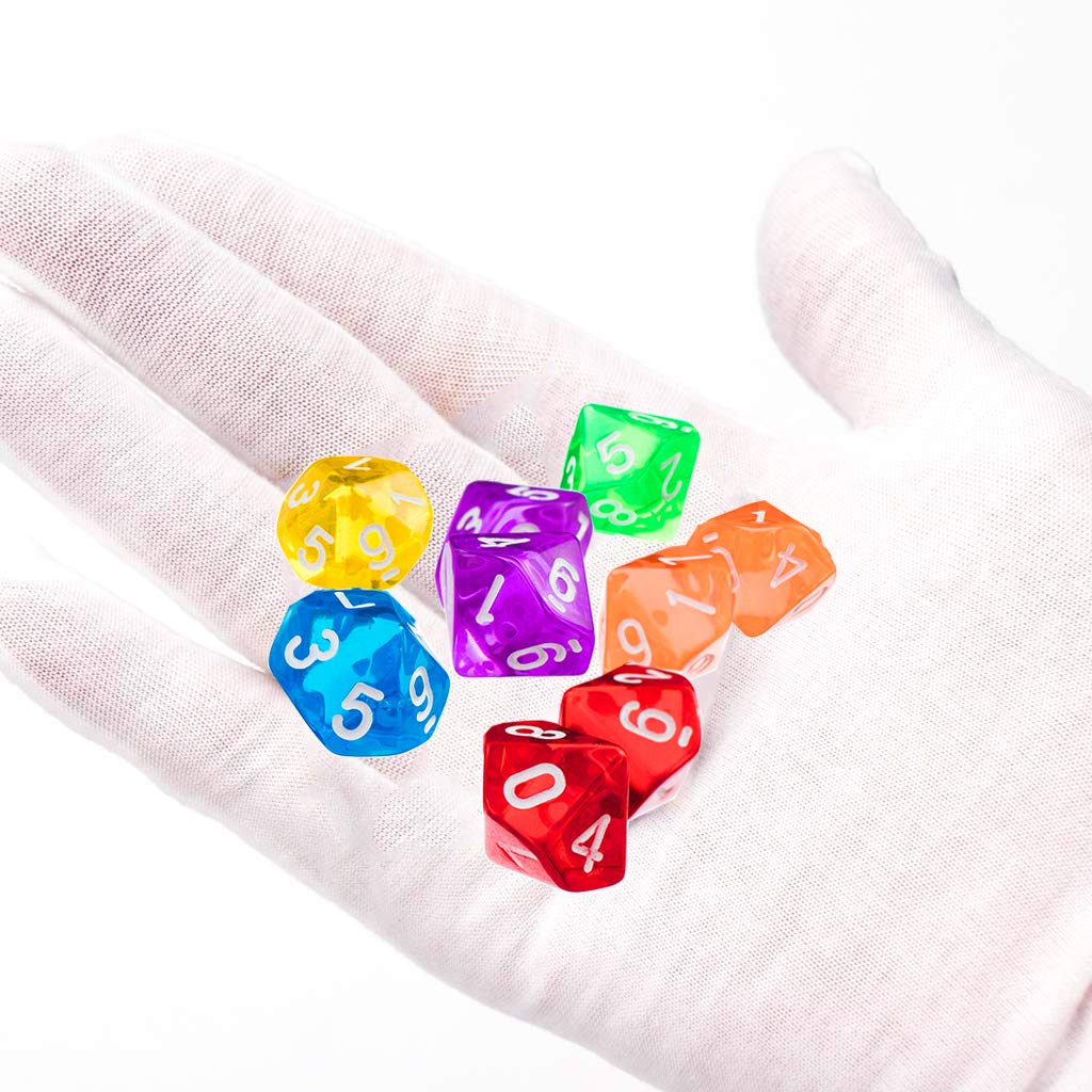 Yiotfandoll 60PCS Polyhedral D10 Dice Set – Colorful Acrylic 10-Sided Dice for DND, MTG & RPG