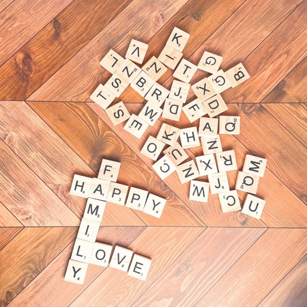 YJ PREMIUMS 52-Pc Wood Magnetic Letter Tiles: Fridge & Office Display