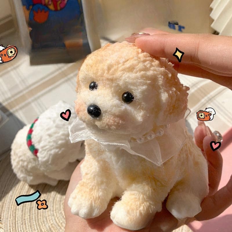YJPPDD Big Taba Squishy Dog – Cream Color Stress Relief Toy for Adults & Kids
