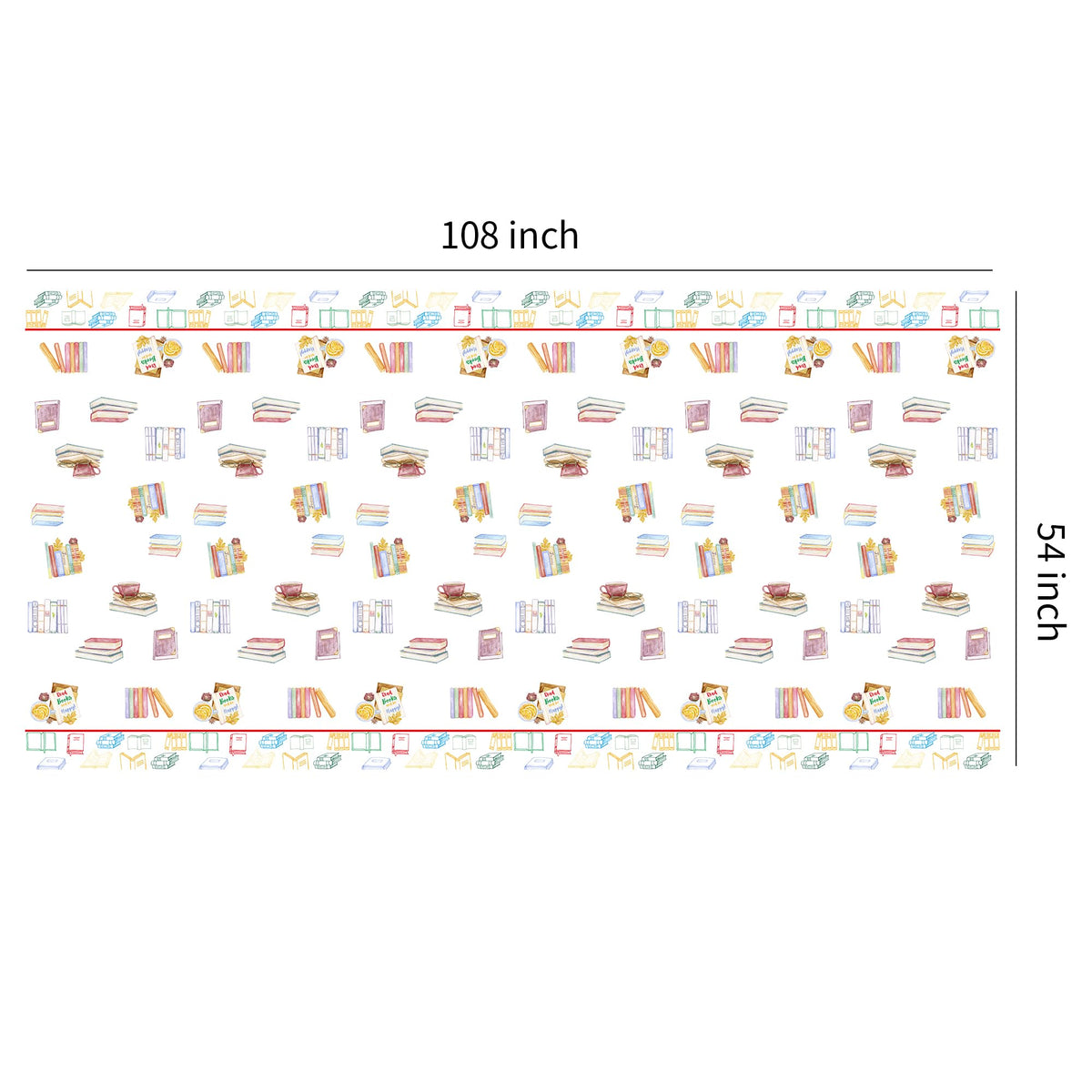 YJRJSC Book Themed Party Tablecloth - 3 Pcs, 54x108 in, Disposable Library Reading Theme