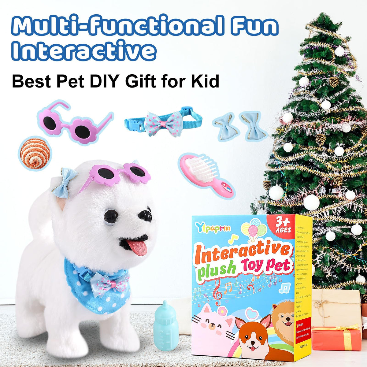 Ylpaprm Samoyed Walking Dog Toy – Interactive Plush Puppy for Kids