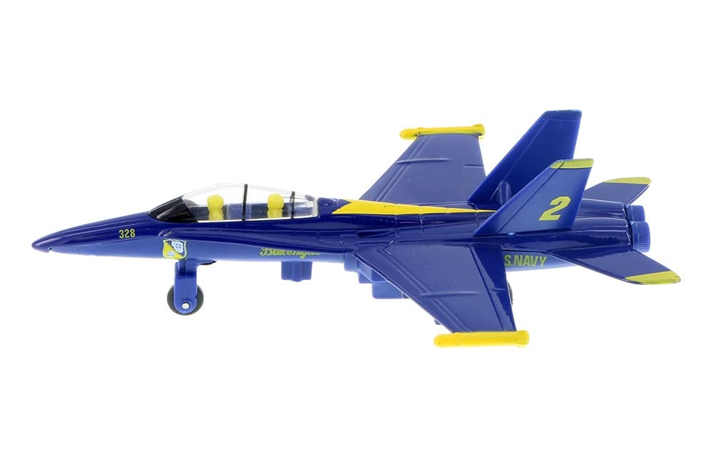 YMCtoys Playmaker Toys Blue Angels F/A-18 Die-Cast Jets Set – 6-Pack with Pullback Action (7-Inch Each)