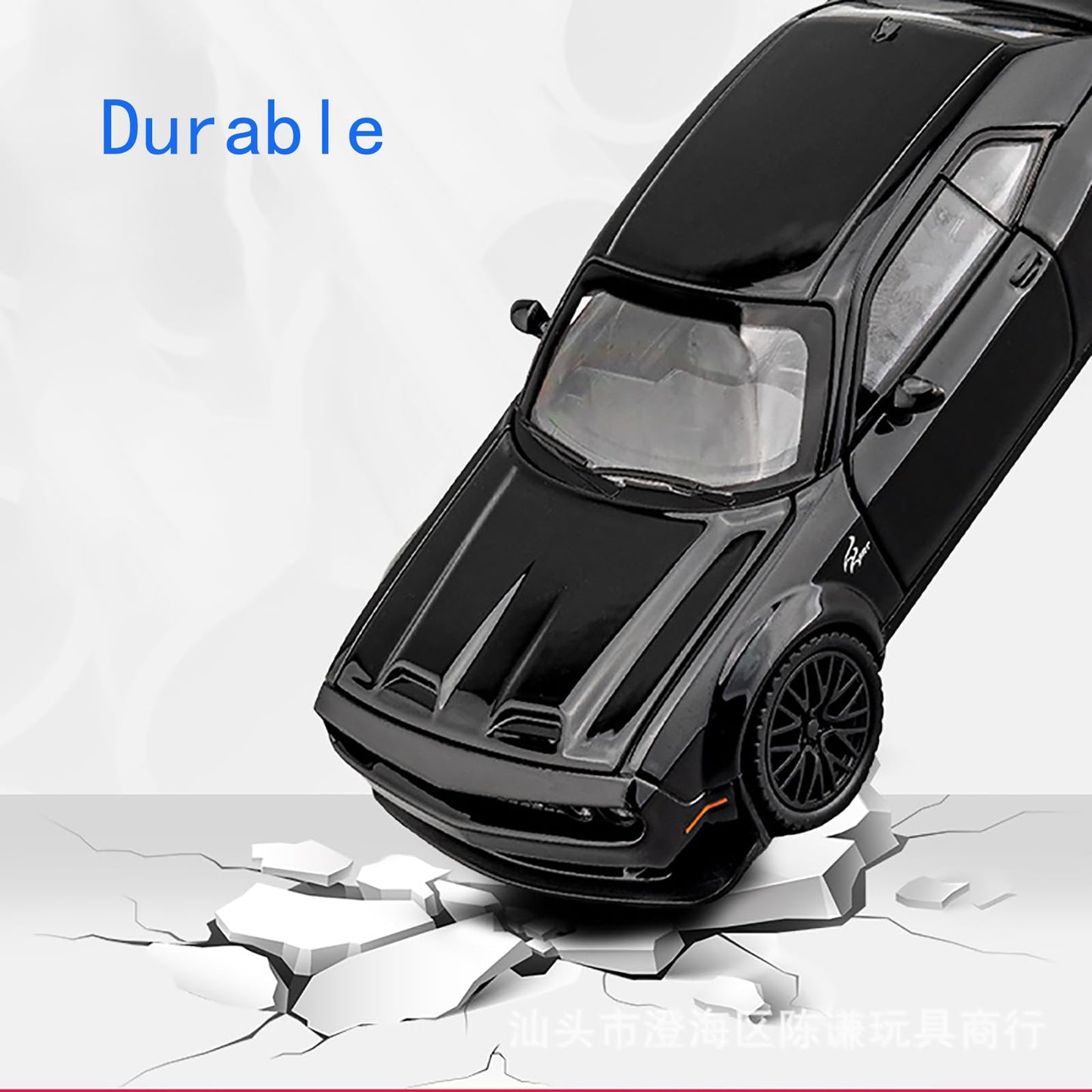 YMHAT Toy Cars 1/32 Dodge Challenger Hellcat – Die Cast with Sound & Light, Open-Door Pull-Back