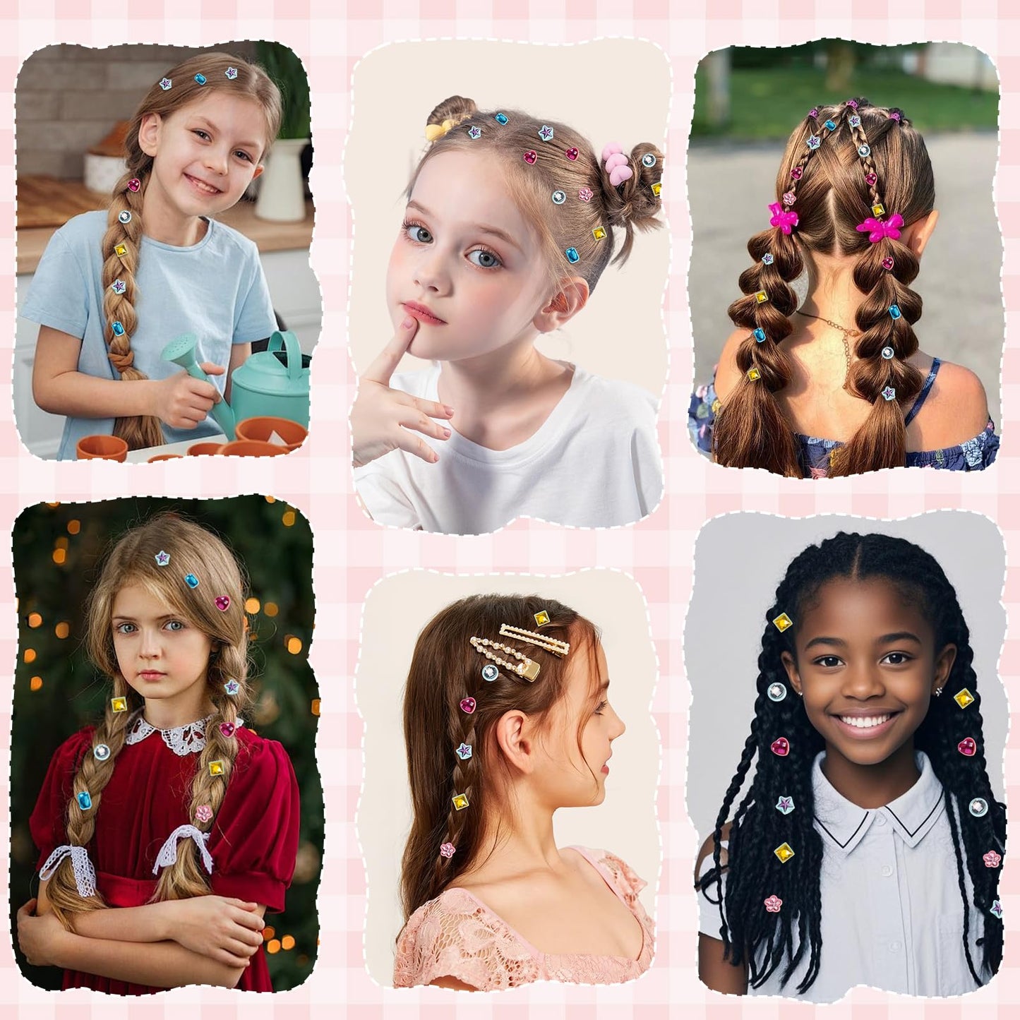 Yoloflix Hair Gem Stamper Kit – Bling Hair Jewels for Girls (Blue)
