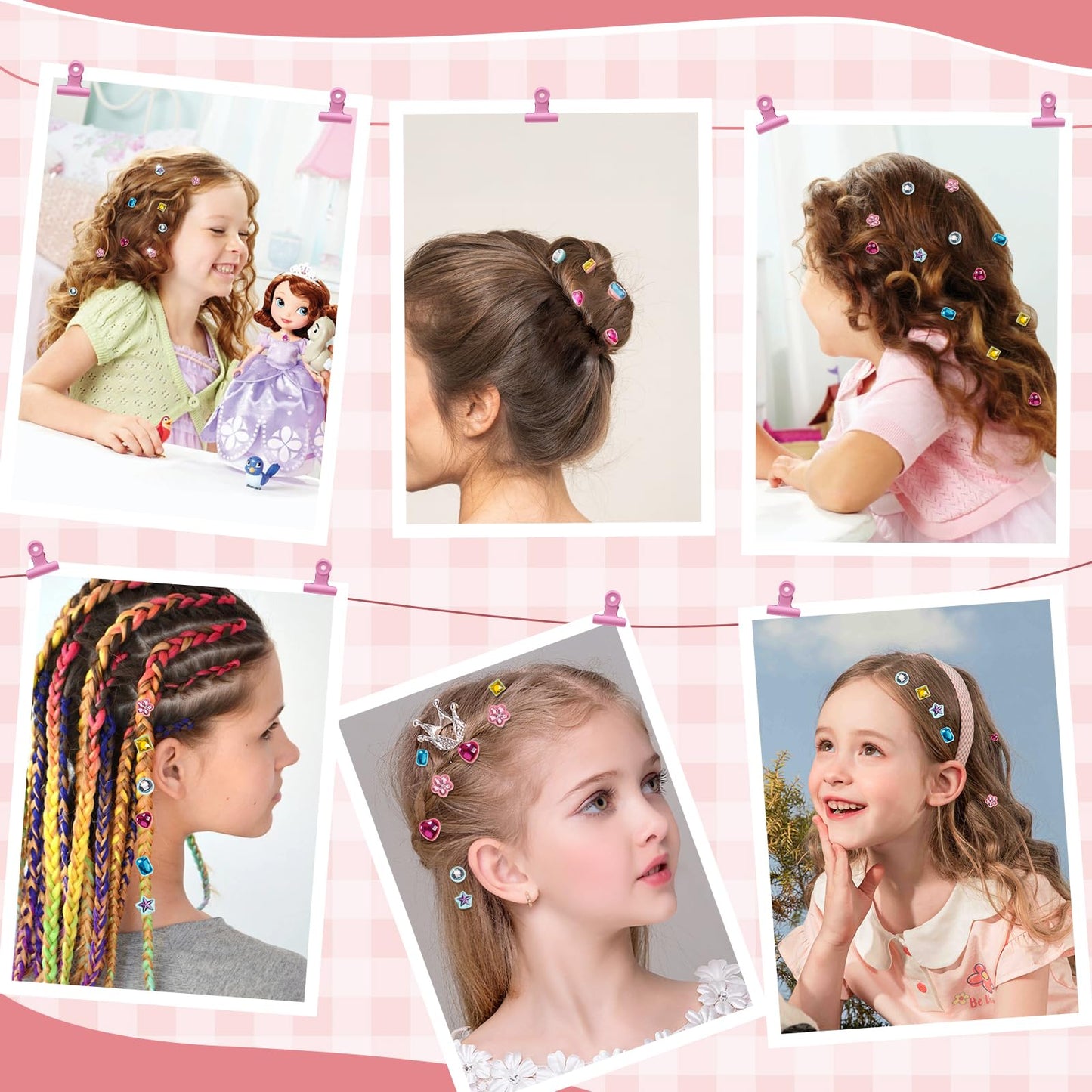Yoloflix Hair Gem Stamper Kit | Reusable Diamonds for Girls, DIY Hair Art Gift (Ages 5-12)