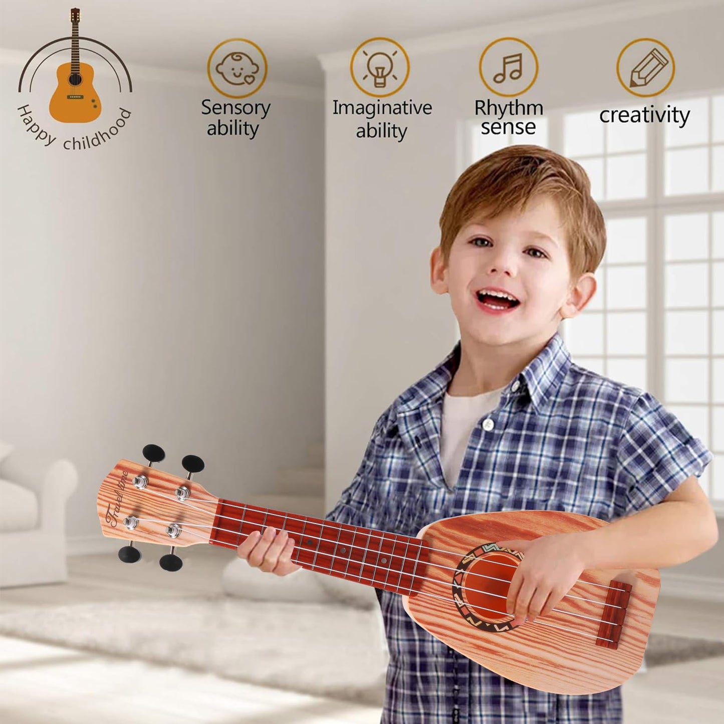 YOLOPARK 17-Inch Kids Guitar – Beginner Wooden Toy Guitar for Ages 3–7