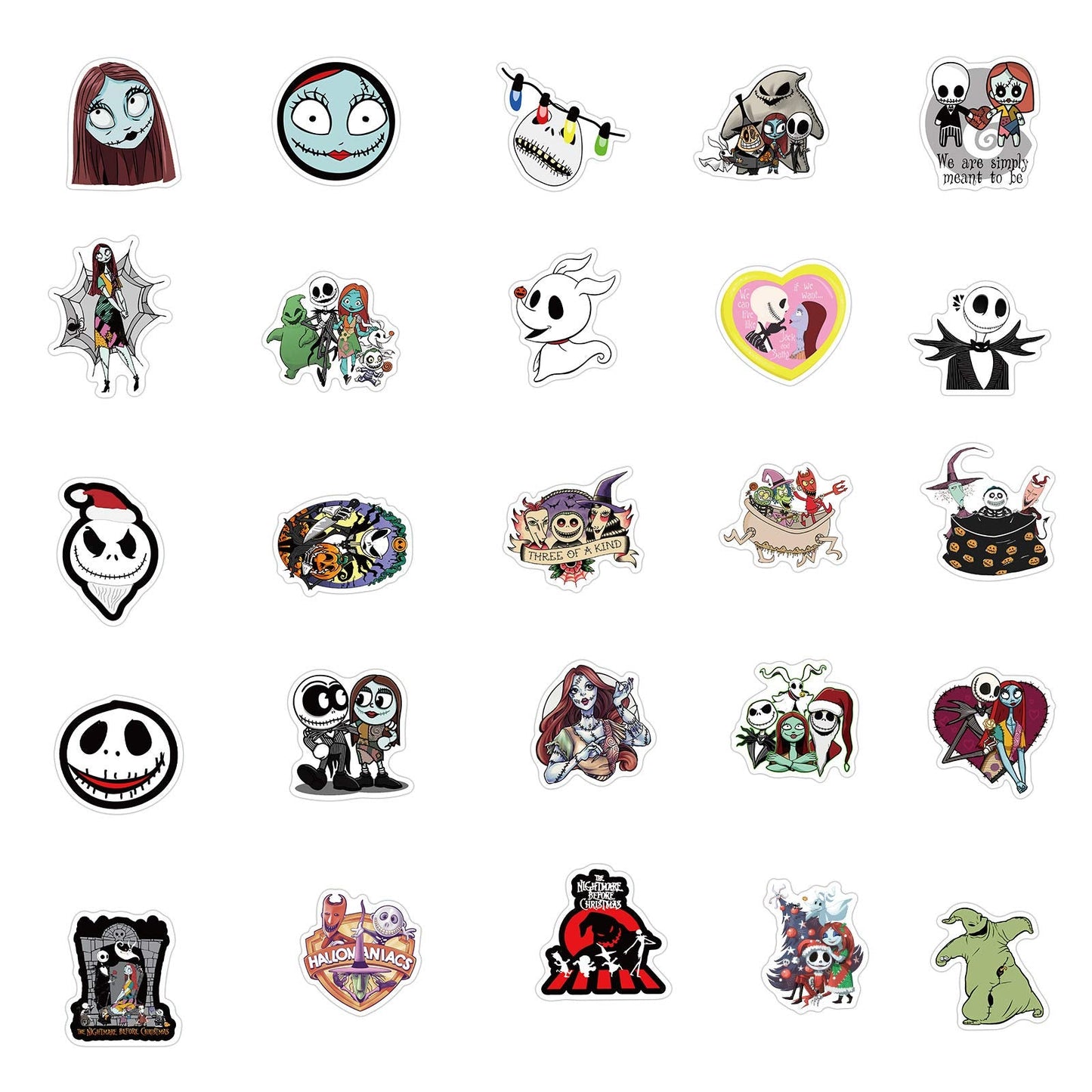 YONGAI 100Pcs Nightmare Before Christmas Sticker Pack – Waterproof Vinyl Decals for Laptops, Skateboards, Notebooks