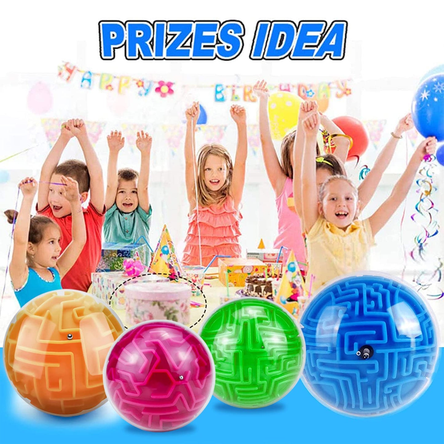 YongnKids 4-Piece 3D Puzzle Maze Ball – Brain Teaser Fidget Toy for Focus & Calm