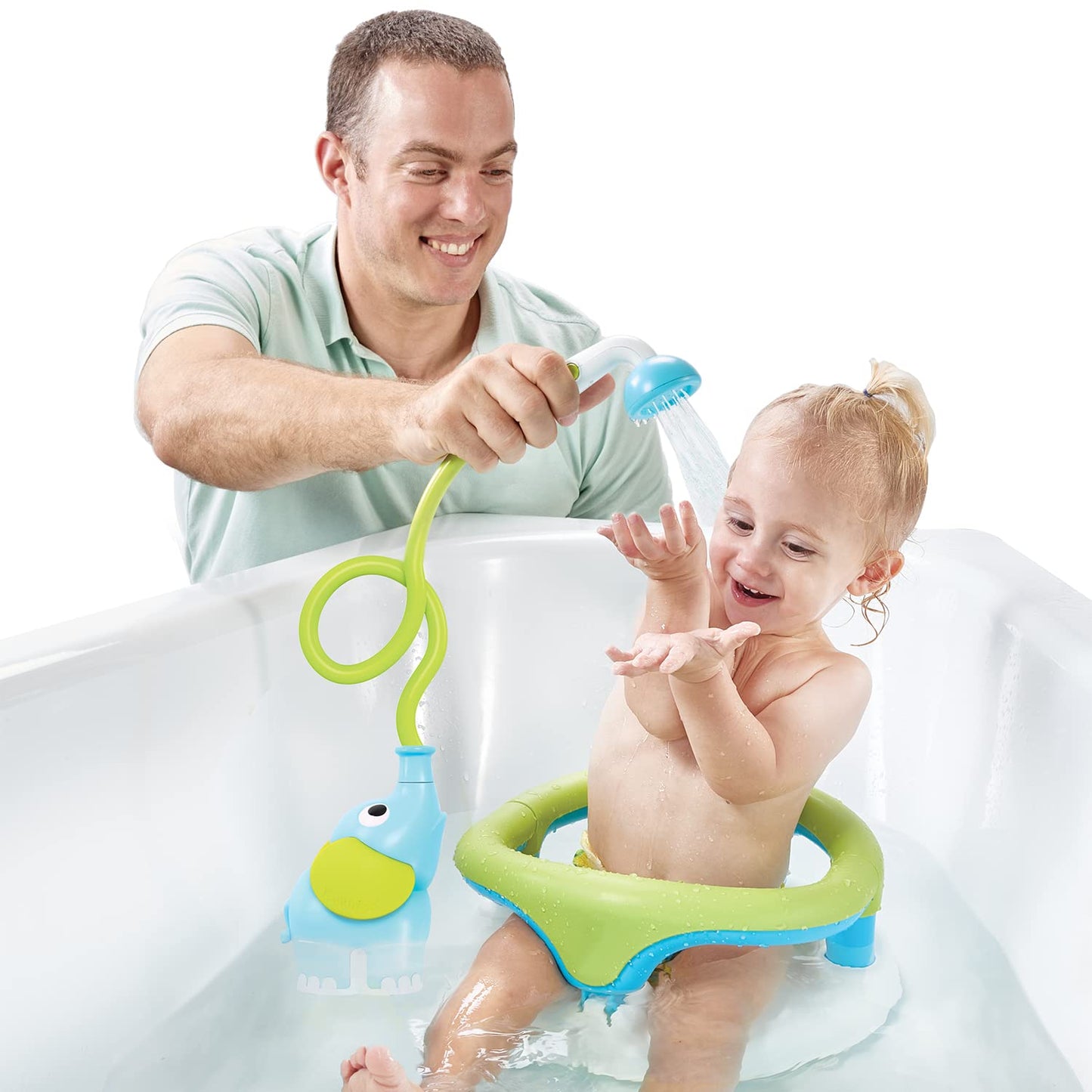 Yookidoo Baby Bath Shower Head: Elephant Rinser with Trunk Spray for Newborns