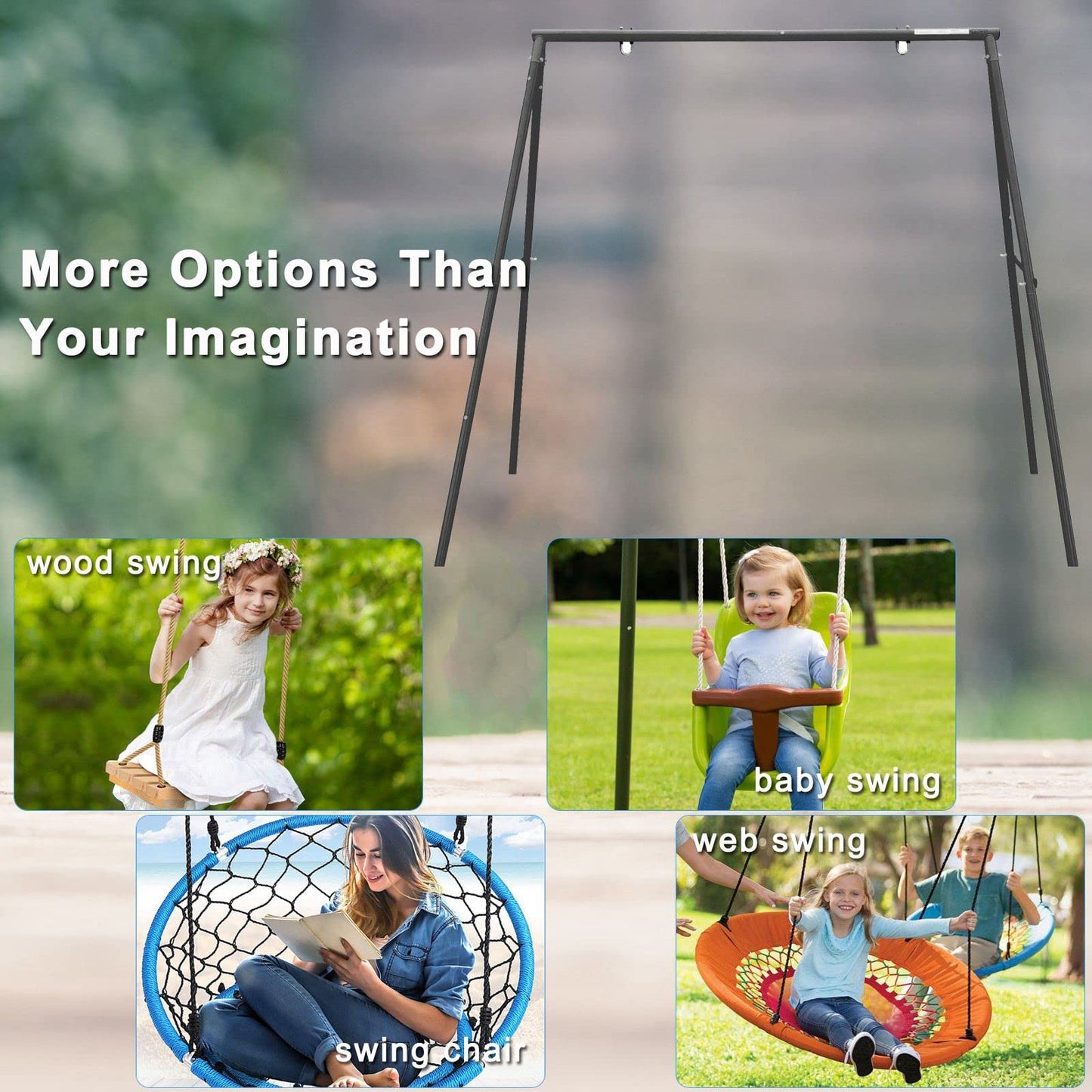 Yorovent 440lbs Swing Stand A Frame – 71” Heavy Duty Metal Swing Frame, Anti-Rust & All-Weather