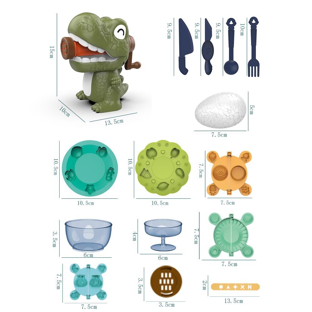 Yositochuan Dough Play Sets for Kids 2-4 | Dinosaur Noodle Maker Toy & Toddler Clay Kit