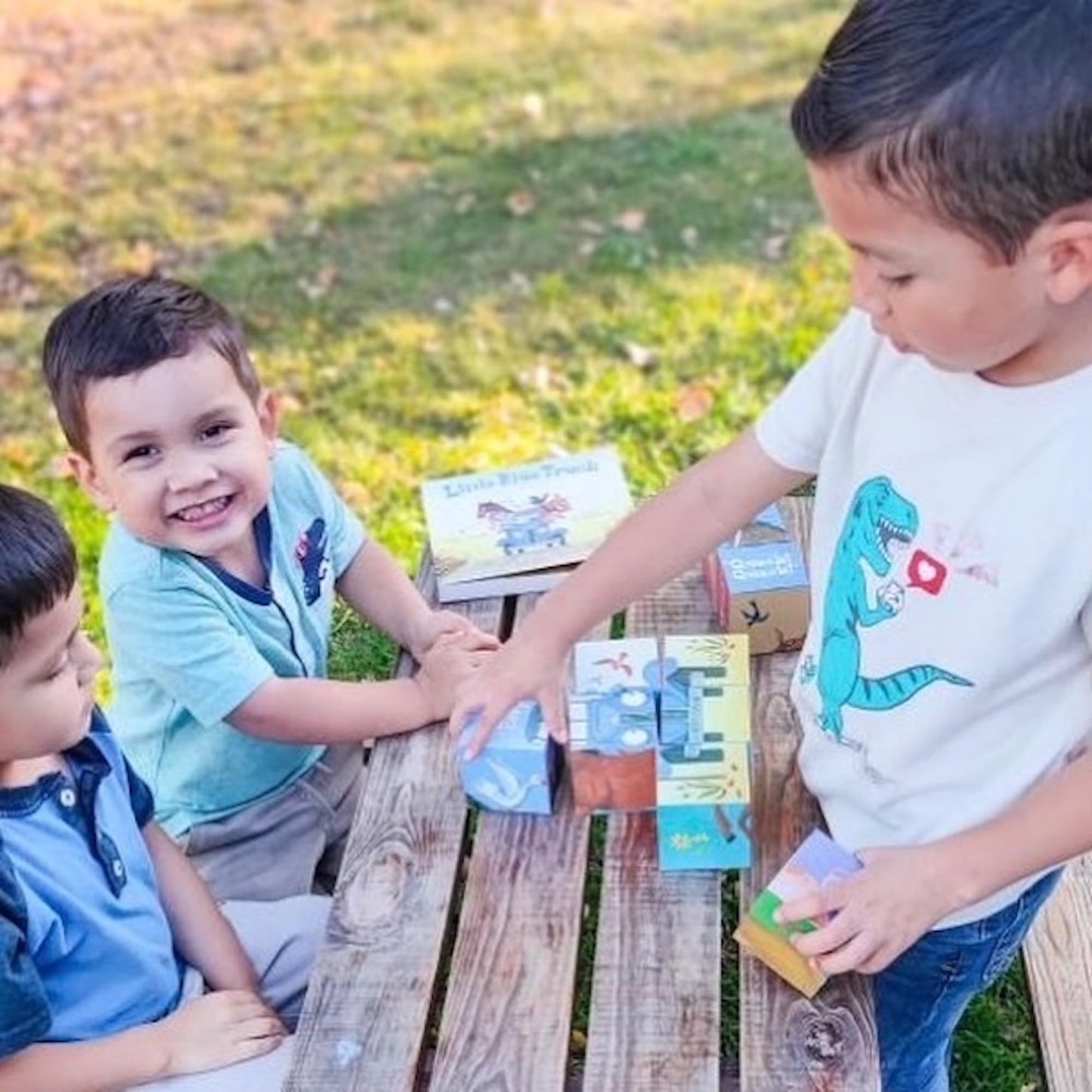 YOTTOY Little Blue Truck Stacking Puzzle — 6-in-1 Blocks (9x9x2.75in)