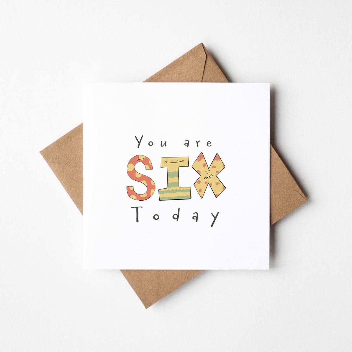 You Are 6 Today – Colourful Monster Greeting Card
