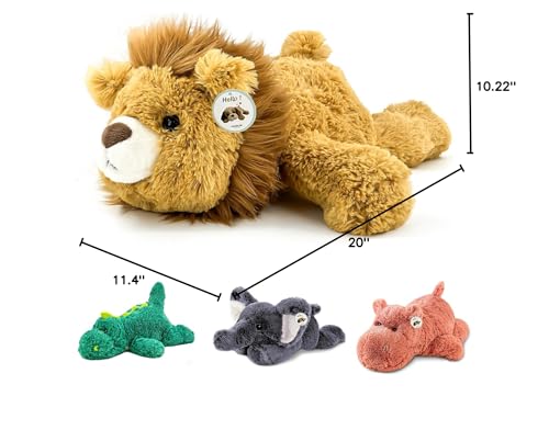YOUBLEK 20-Inch Weighted Plush Lion – 4 Pounds Sensory Comfort Plush Throw Pillow Toy for Home & School