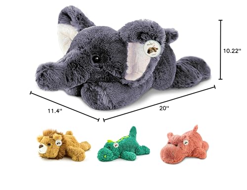 YOUBLEK 20-Inch Weighted Elephant Plush Toy | 4 lb Sensory Comfort for Home & School