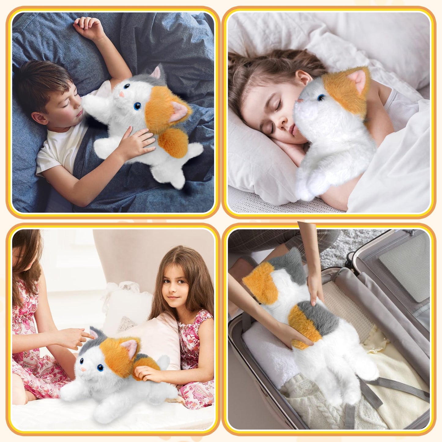 YOUBLEK 19-Inch Weighted Cat Plush — Realistic, 3 lb Sensory Comfort Plush Toy
