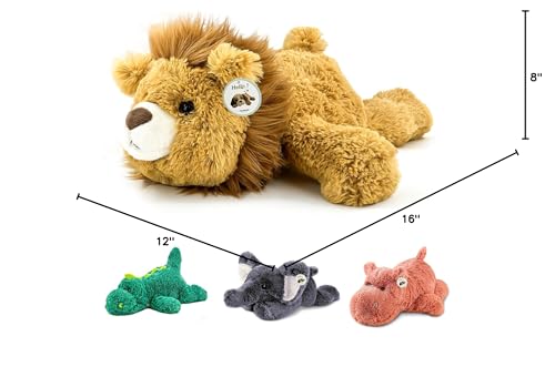 YOUBLEK 16-Inch Yellow Lion Weighted Plush - 2 lb Sensory Comfort Toy