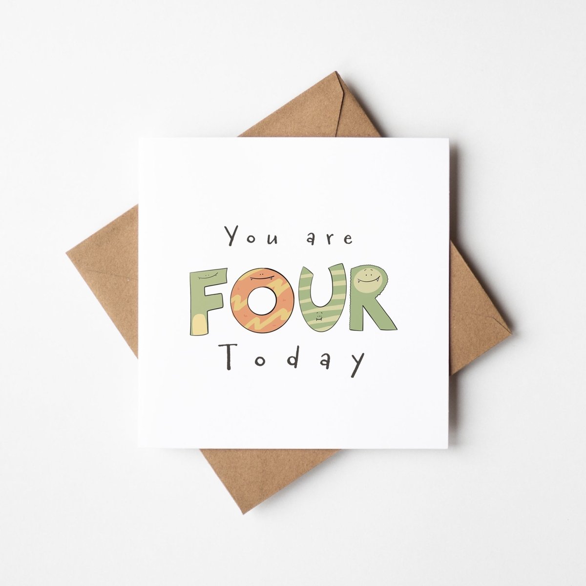 You're 4 Today Greeting Card