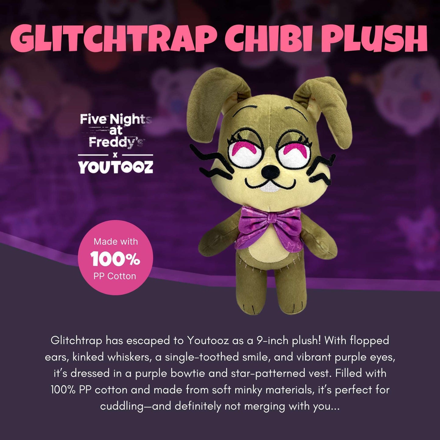 Youtooz FNAF Glitchtrap Chibi 9-Inch Plush – Collectible Glitchtrap Plushie