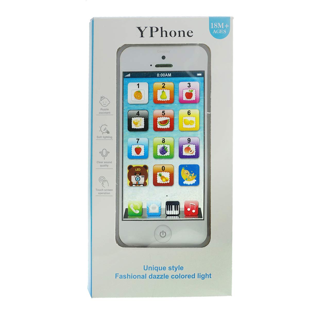 YOYOSTORE Phone Toy Play Mobile – Music & Learning for Kids (White)