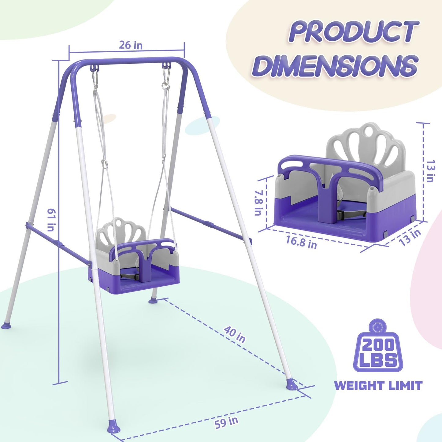 Yozoia Taleco Gear Foldable Toddler Swing Set – Grow-with-Child, Indoor & Outdoor, Safe & Durable