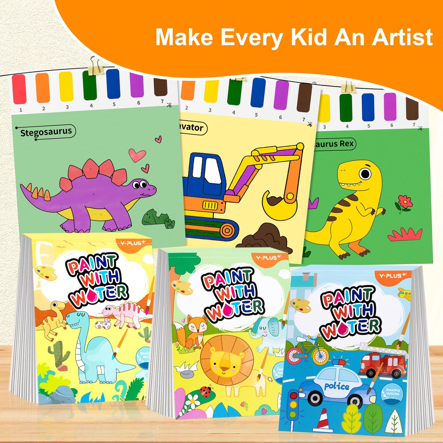 YPLUS Paint with Water Books for Toddlers – Unicorn, 20 Patterns, Brush Pen Included