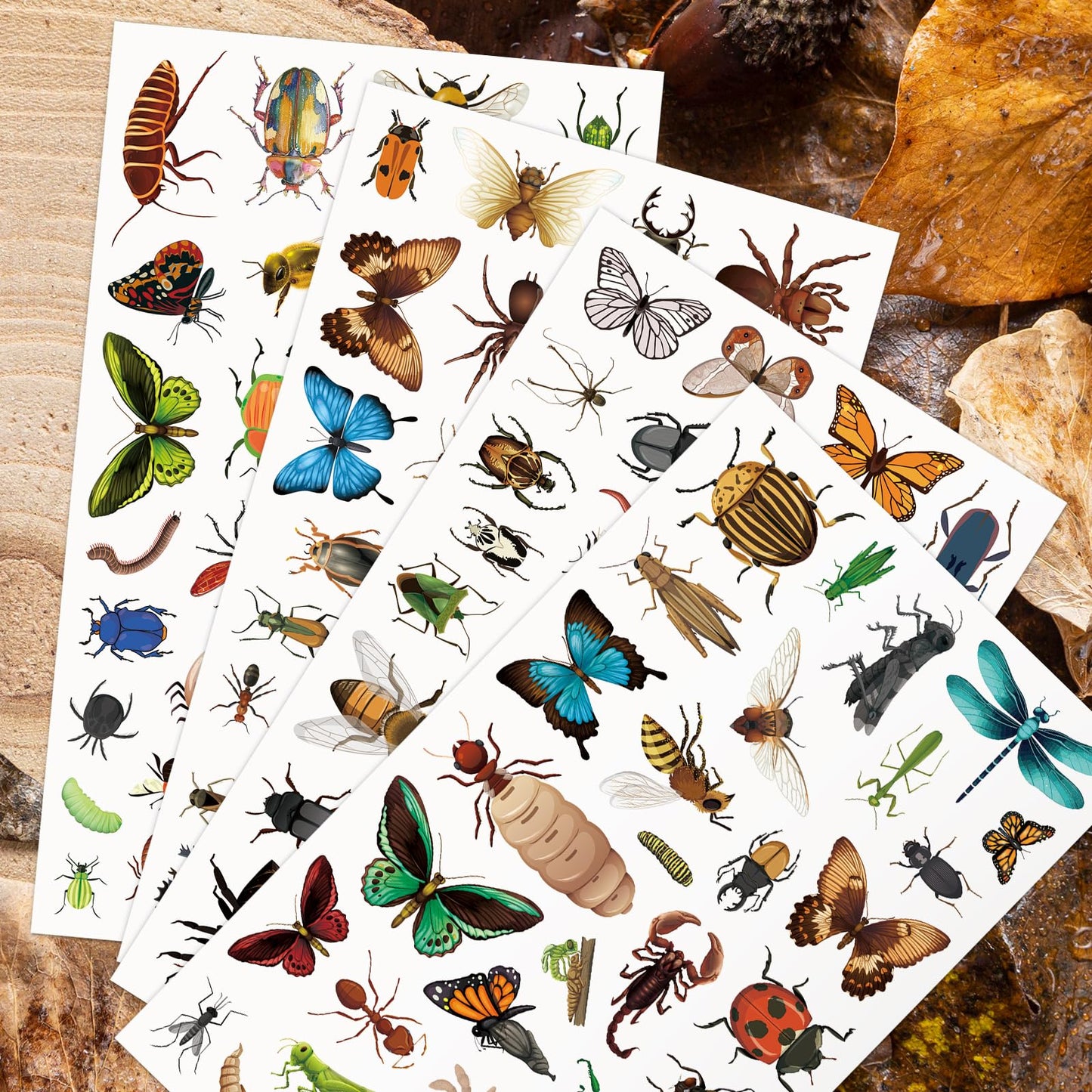 Yqskt 1056 PCS Bug Stickers – 32 Sheets Insect Sticker Pack for Kids | Waterproof Vinyl for Laptops, Water Bottles, and Scrapbooks