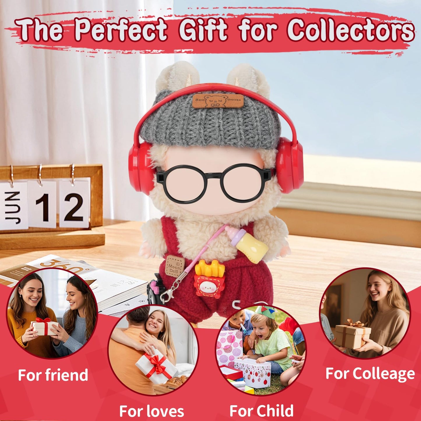 Yrlisfon 8-Piece Doll Clothes Set for 17 cm Dolls – Red Outfit Accessories