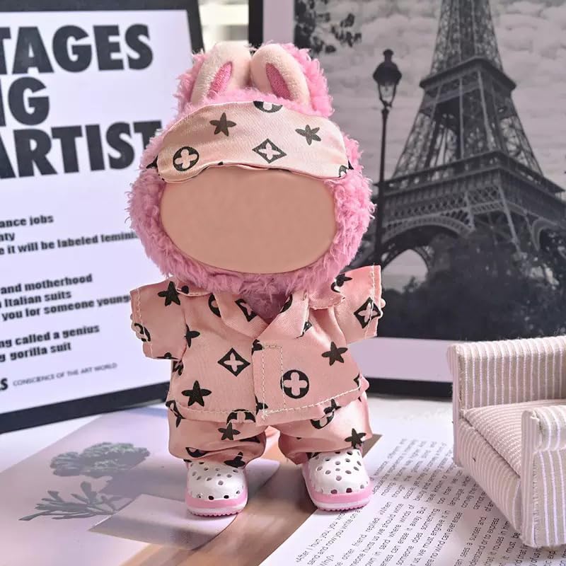 Yrlisfon Pink Doll Clothes Set for 17cm Labubu-Compatible Dolls | Cute Outfit Accessories
