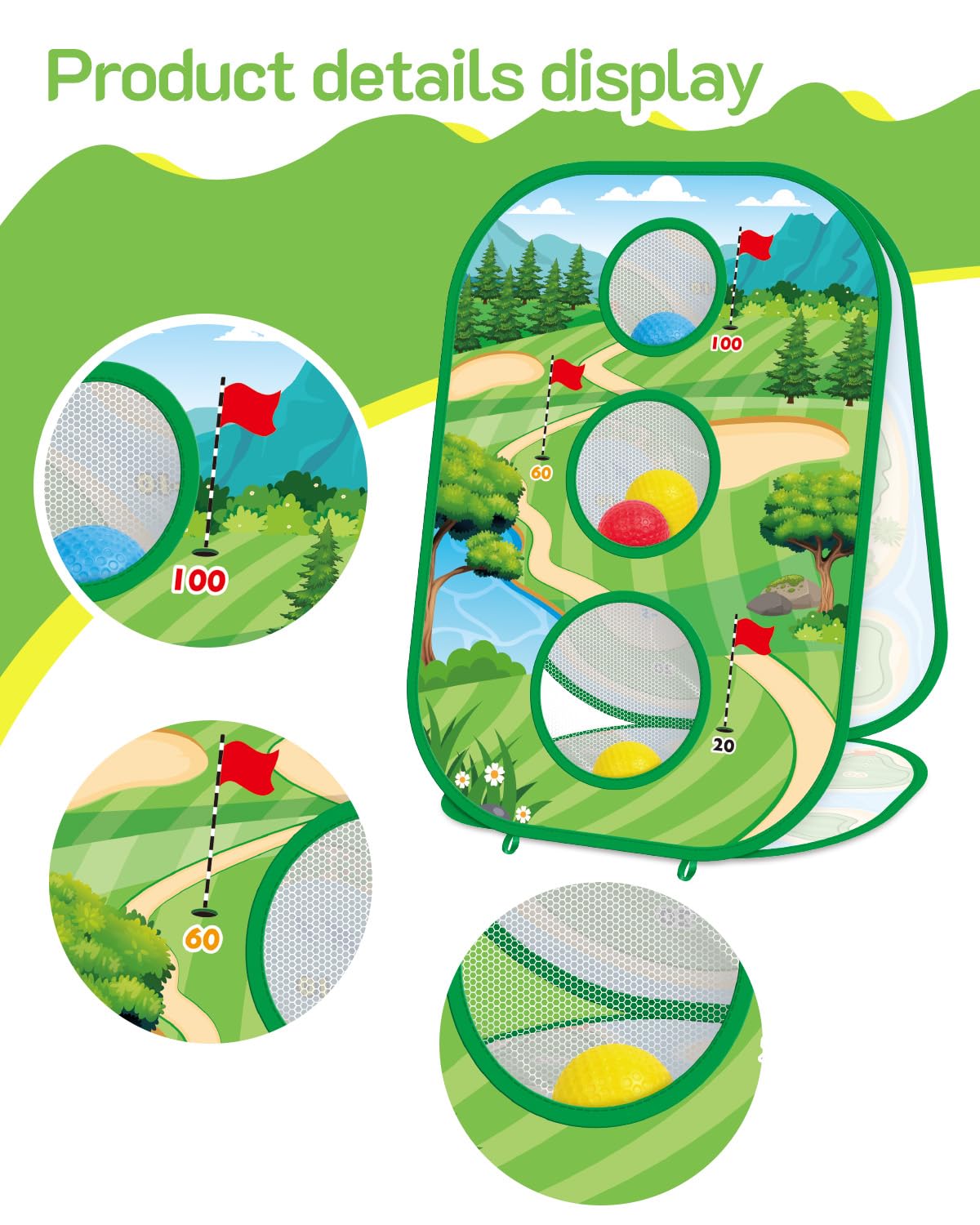 YSZZYSM 4-In-1 Kids Sticky Golf Set – Indoor/Outdoor Practice & Games