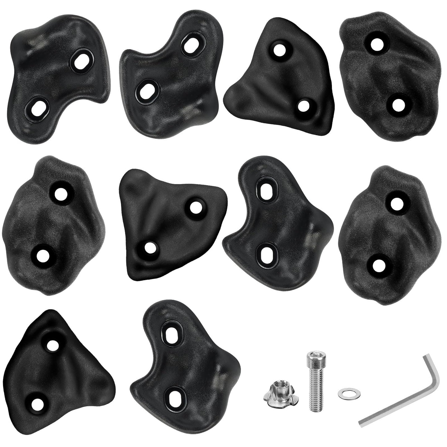 YTCYKJ 10PCS Rock Climbing Holds for Kids and Adults – Extra Large Indoor/Outdoor Wall Kit with Mounting Hardware