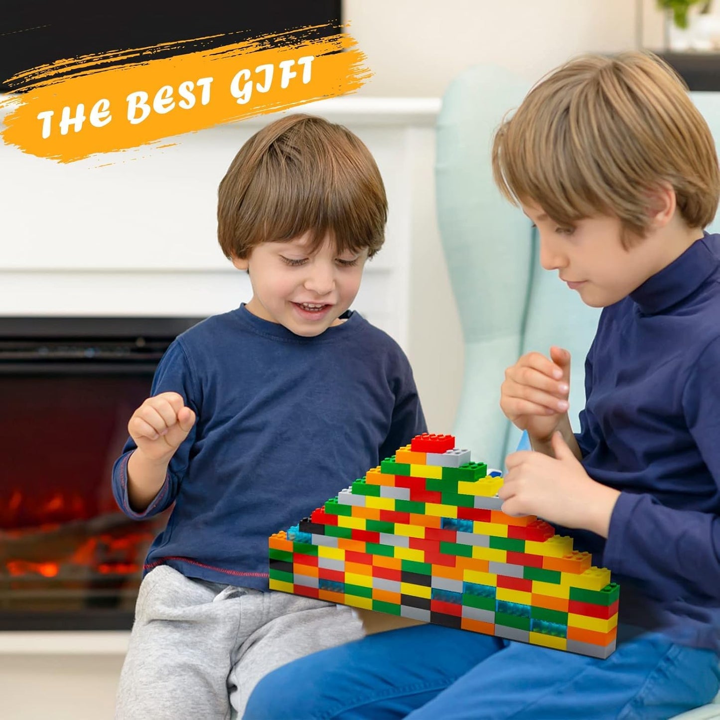 YUJHITP 300-Piece Black Brick Bulk Pack – 12 Sizes, LEGO Compatible