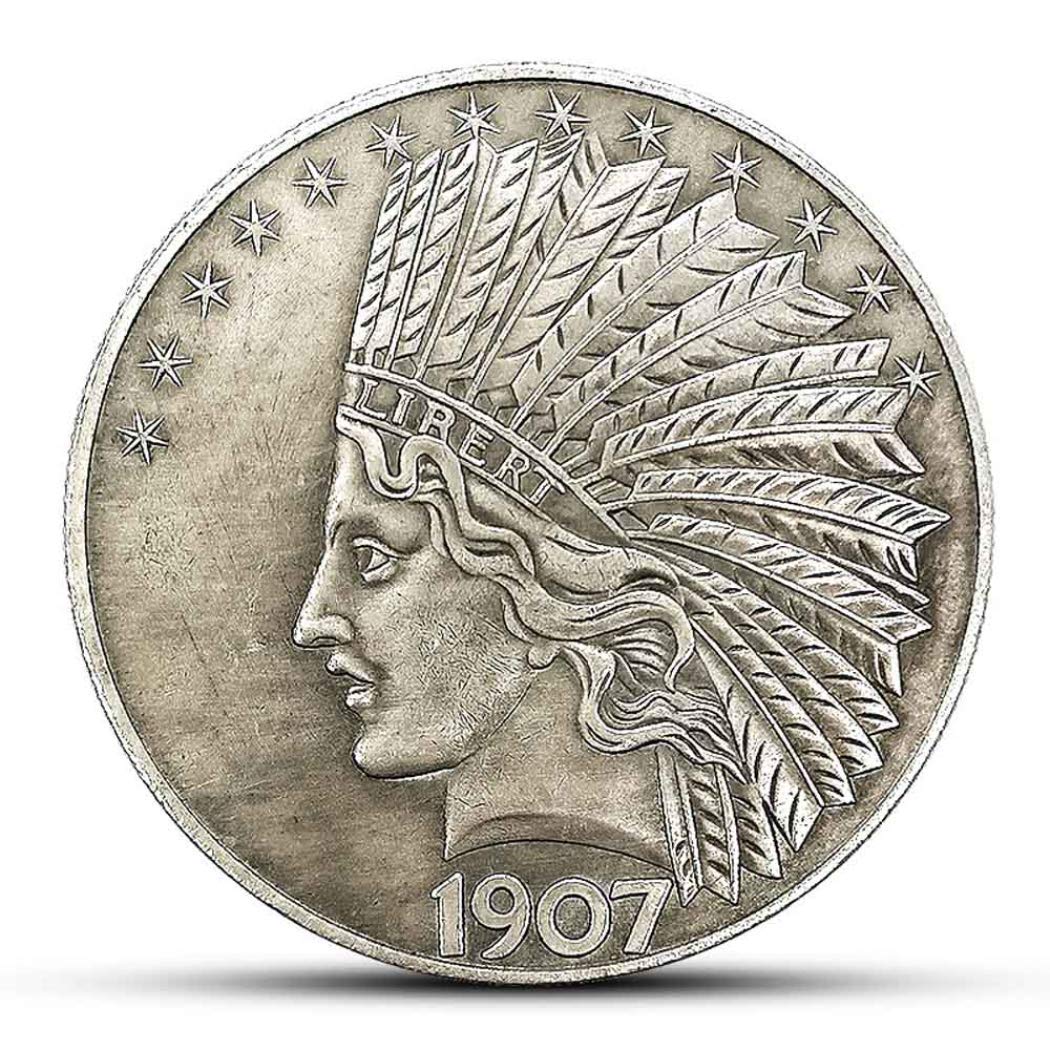 YukaBa MarshLing Antique Liberty Coin – Brass Silver-Plated Ten-Dollar Replica