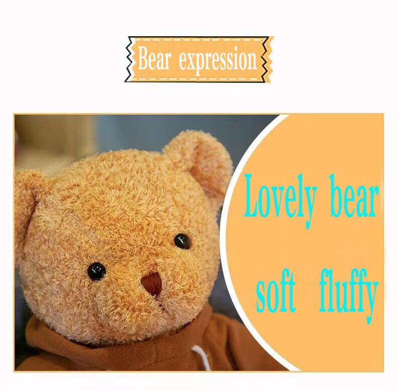 YUKOUQIAN Teddy Bear Plush 11.8-Inch – Soft Brown Stuffed Animal Gift for Kids