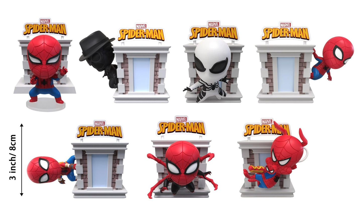 YuMe Spider-Man Tower Series Hero Box - Blind Box (6 Pack) 3-inch Collectible Figures