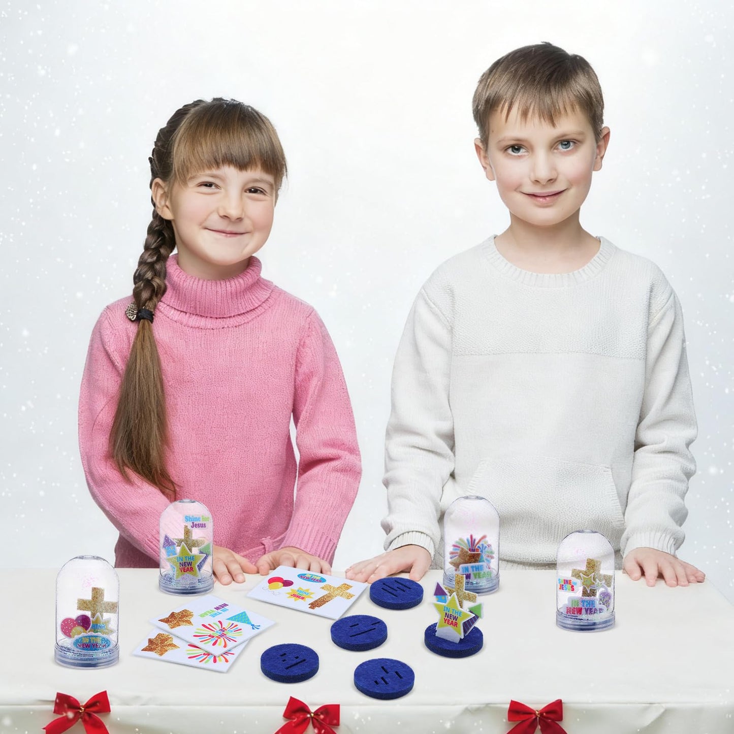 Yuntau 12-Set Religious New Year Snow Globe Craft Kit for Kids | DIY Sunday School Decor