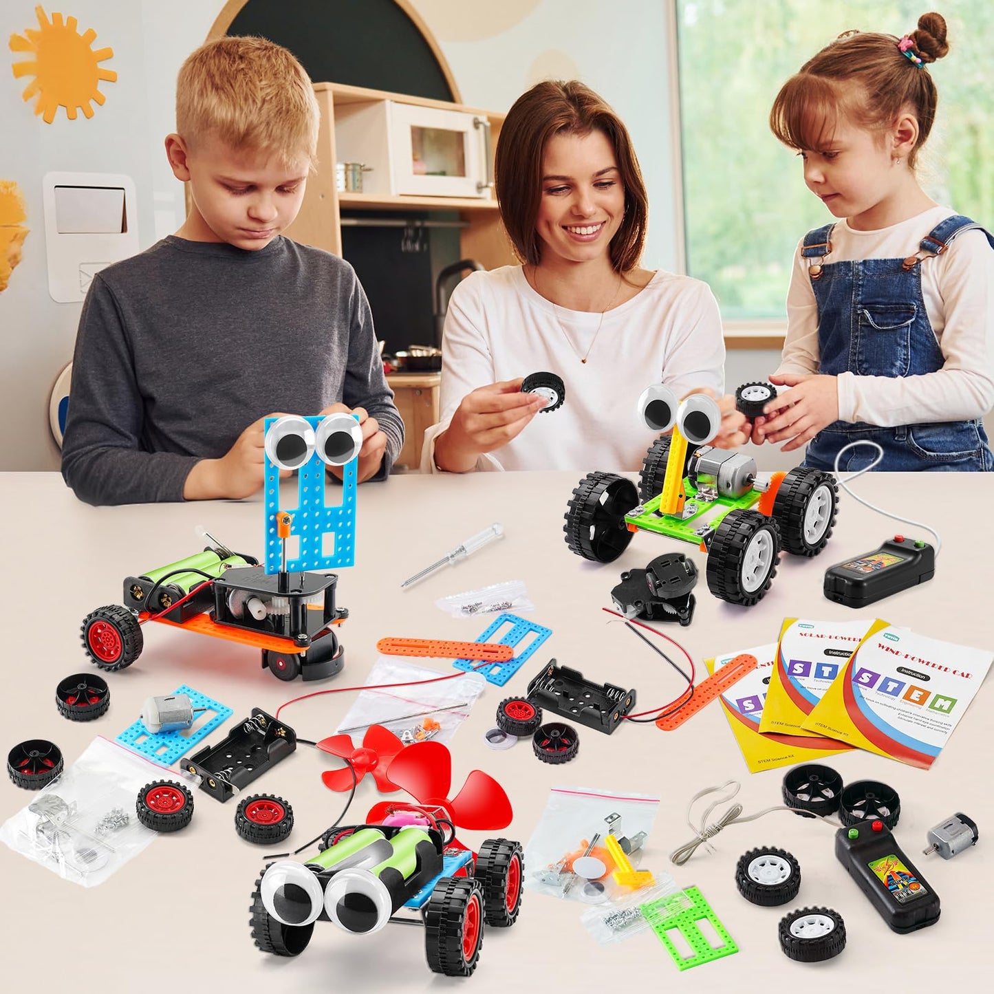 Yutin 5-in-1 STEM Kit for Kids 8-12 | Solar, Wind, Obstacle, Tank & RC Cars