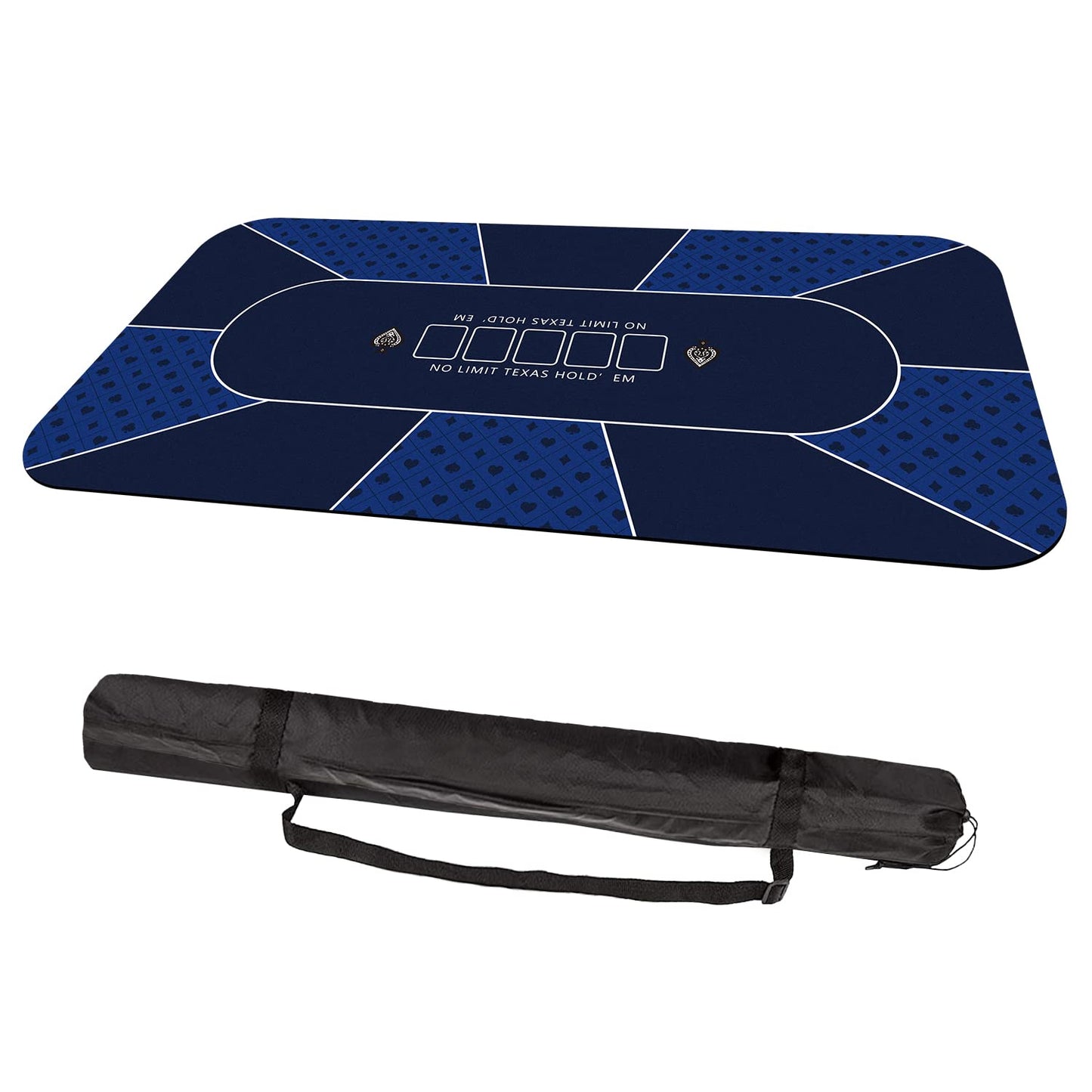 YUZPKRSI Poker Mat 70x35 Blue – 8-Player Texas Hold’em Table Top