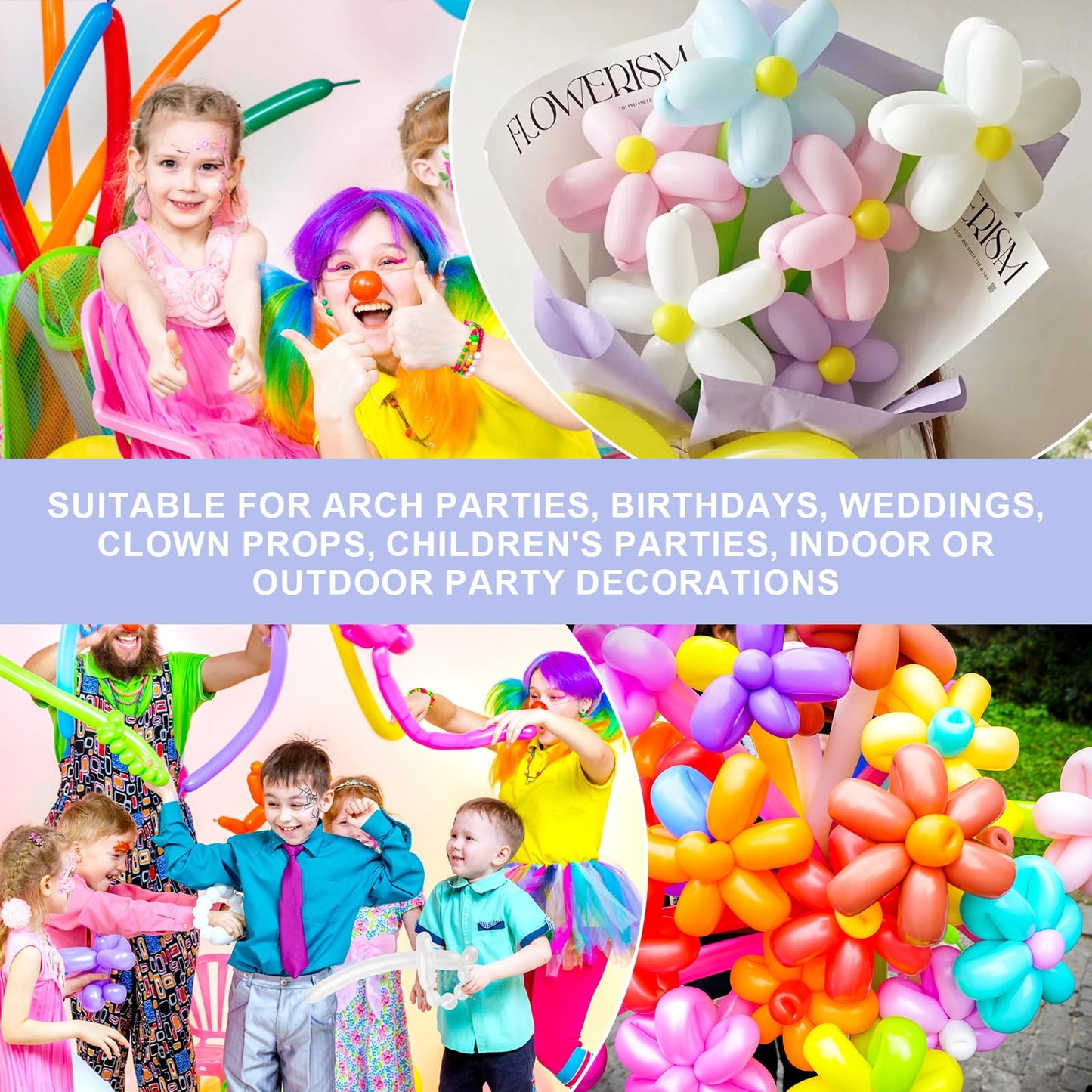 YXYL 260 Balloons Multi Pack – Premium Long Skinny Latex Balloons for Animal Twisting